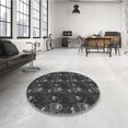 thumbnail image 4 of Ahgly Company Tapis d'Intérieur Lavables à la Machine, Ronds, Noirs, 6' Ronds, 4 of 7