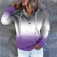 thumbnail image 4 of WEAIXIMIUNG Sweatshirts for Women Trendy Graphic Women's Autumn and Winter Fashionable Street Style Gradually Changing Color Button Collar Pocket Drawstring Casual Sports Hoodie (3), 4 of 5