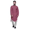 thumbnail image 1 of Atasi Button Down Asymmetric Printed Long Sleeve Rayon Kurta Pyjama Set, 1 of 4