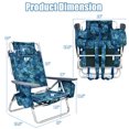thumbnail image 2 of Gymax Lot de 4 Chaises de Plage Pliantes Type Sac à Dos, Chaise de Camping Inclinable avec Sac de Rangement, Motif, 2 of 10