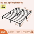 thumbnail image 4 of Ourlova 10 Inch King Bed Frame Heavy Duty Metal Platform Bed Frame with Durable Iron Slat Support and Legs No Box Spring Required No Screws Needed Support Up to 800 Lbs, 4 of 6