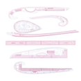 thumbnail image 4 of French Curve Ruler Curve Rulers Tailors Ruler Sewing Tools for Pattern Maker 7pcs, 4 of 8