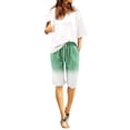 thumbnail image 1 of Kcodviy Women Gradient Print Solid Plus Size Clothes for Women Color Cotton Flax Elastic Plus Size Dress Clothes for Women Long Pants Beach Leisure Trousers, 1 of 5