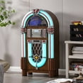 thumbnail image 1 of Arkrocket Taurus II Jukebox Lecteur de Disques Vinyles Bluetooth USB Lecteur SD CD Radio Rétro Plateau Tournant Classique Jukebox (Taurus II - Chêne Foncé), 1 of 5