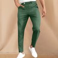 thumbnail image 1 of EOYWHK Maillots de Bain pour Hommes Pantalons en Lin Jambe Droite Pantalon de Compression Pantalon Habillé Couleur Unie Course Randonnée Liquidation, 1 of 6