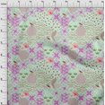 thumbnail image 4 of oneOone Polyester Spandex Aquamarine Fabric Asian Japanese Pattern Craft Projects Decor Fabric Printed By The Yard 56 Inch Wide, 4 of 4