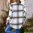 thumbnail image 4 of Yuyuzo Plaid Flannel Shirts for Women Oversized Long Sleeve Shacket Jacket Button down Blouse Tops, 4 of 6