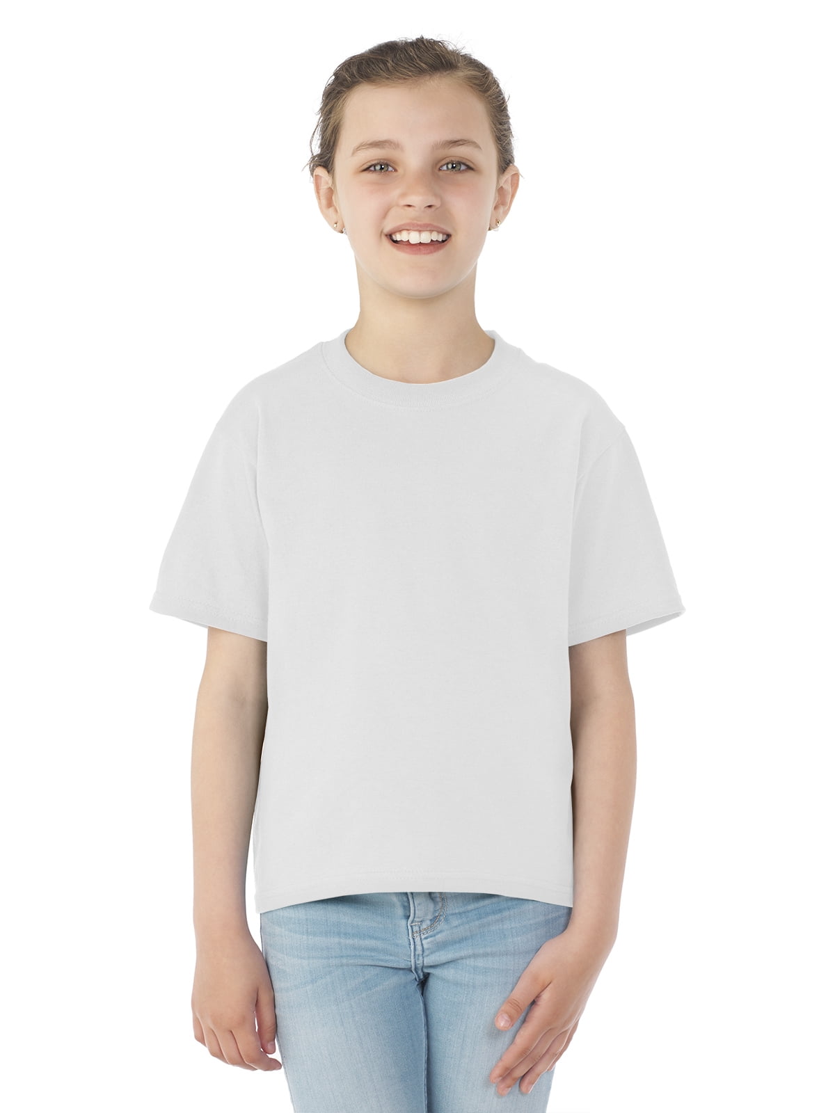 Jerzees Youth DRI-POWER Active Short Sleeve Crew T-Shirt, XL, White
