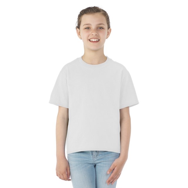 Jerzees Youth DRI-POWER Active Short Sleeve Crew T-Shirt, XL, White