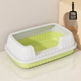 thumbnail image 4 of Btomtd Semi Enclosed High Bar Litter Box With Splashs Proof Designs Provides Ample Space For Cats Includes Shovel For Kittens, Green, 4 of 6
