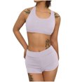 thumbnail image 2 of Cameland Fashion Women's Sexy Hanging Neck Swimsuit Set Solid Color Split Swimsuit Two Piece Set, 2 of 5