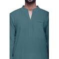 thumbnail image 4 of Atasi Kurta à Manches Longues pour Hommes en Coton Satin Uni Col Mandarin Chemise Décontractée, 4 of 7