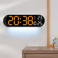 thumbnail image 4 of Penkiiy 13.7" Large Digital Wall Clock Battery Operated with Big Digits LCD Screen Display, Day, Date, Alarm, Auto DST, Temperature for Living Room, Bedroom, Desk Decor, Mounted, Gift for Elderly, 4 of 6