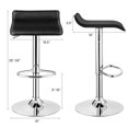 thumbnail image 4 of Giantex Bar Stools Set of 2 Adjustable Swivel Pu Leather Backless Stool with Air-Lift Handle, Footrest, Chrome Base, Modern Style for Living Room, Kitchen and Bar, Counter Height Pub Chairs(Black), 4 of 8