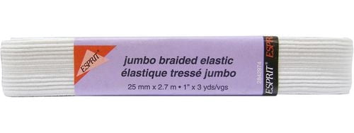 UNIQUE CREATIV blanc Jumbo Braided Elastic, 13 mm (0.51 in), 1 m (1.09 yd)