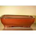 thumbnail image 1 of 14 x 11.5 x 4 in. Ceramic Bonsai Pot, Aztec Orange - Rectangle, 1 of 1