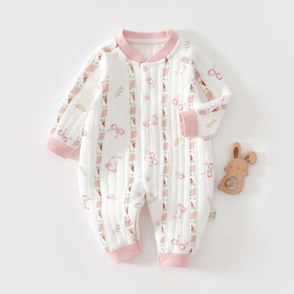 RXIRUCGD Newborn Baby Clothes Jumpsuit Spring Styles Cotton Boneless Hoodie Newborn Baby Spring Clothing Super Cute Baby Clothes( Pink, Size:3-6 Months )