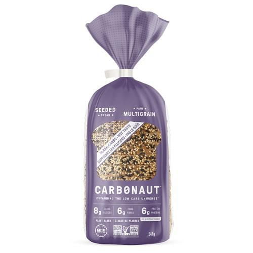 Carbonaut - Seeded Multigrain Bread,  Keto,  Vegan, Kosher, Non-GMO,  low-Carb, Sugar Free, 550 g, Seeded bread