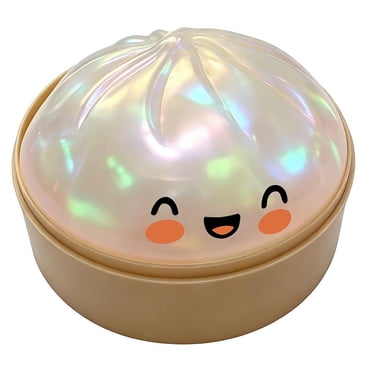 Glitter Dumpling Soft Squeeze Stress Relief Fidget Toy with Steamer Base, Anxiety Relief Decompression Sensory Toy for Kids Adults