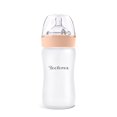 thumbnail image 2 of Yooforea Silicone Coated Glass Baby Bottle, 6M+ Fast Flow Nipple I Anti-Colic, Wide Neck, Stable Base I Medical-Grade Silicone Coating Shatter Protection, BPA BPS PVC Free (270 ML/9 OZ-Honey), 2 of 5
