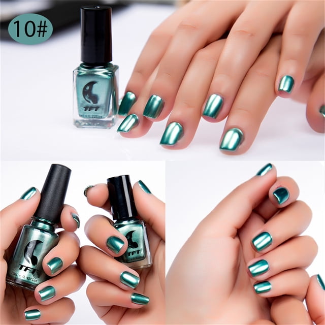 PVCS TFT Vernis à Ongles Argenté Effet Miroir en Acier Inoxydable Métallique 17 Couleurs 6 ml