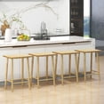 thumbnail image 4 of Costway 25.5" Counter Height Stool Set of 4 with Footrest & Solid Wood Frame Natural, 4 of 8