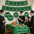 thumbnail image 3 of 6 Pack - Graduation Party Disposable Tableware Set - Plates Cups Napkins Tablecloth Decorations Black Red Blue Green Purple Gold Accents, Green, JKODE, 3 of 6