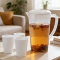 thumbnail image 4 of Transparent Cold Brew Carafe Coffee Pot Cold Brew Drip Pot Large Capacity Household Beverage Bucket Fruit Tea Dispenser Bucket With 5 Cups, 4 of 6