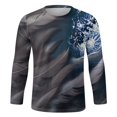 thumbnail image 4 of LUOGENLI T-shirts pour Homme pour Hommes Masculin Automne et Hiver Mode Imprimé Col Rond Manches Longues T-Shirt Rétro Imprimé Intégral Hauts T-shirts pour Hommes T-shirts Graphiques Vintage Saint-Patrick Gris TTG, 4 of 5