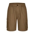 thumbnail image 5 of DPTALR Men Casual Button Zipper Solid Knee Length Cargo Pants With Pocket Straight Button Zipper Shorts, 5 of 5