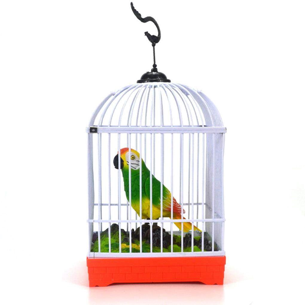thinsony Kids Sound Voice Control Activate Chirping Singing Bird Cage for Children Funny Toy Christmas Gift