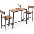 thumbnail image 1 of Costway Ensemble de 3 Pcs Table de Bar Industriel Hauteur Comptoir Ensemble de Salle à Manger avec 2 Tabourets, 1 of 10