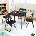 thumbnail image 2 of EDTara Modern Folding Card Table & Chair Set, Leather Padded Cushioned Chairs, Durable Steel Frame, Square Folding Table for Dining or Game Room, 2 of 8