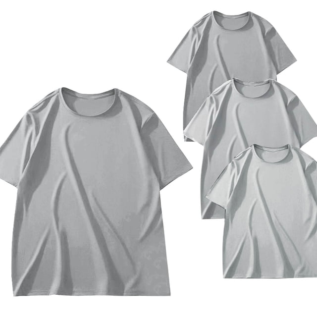 Besolor Lot de 3 T-Shirts à Manches Courtes pour Homme Grande Taille Été Col Rond T-Shirts Basiques Décontractés Respirants d'Entraînement Hauts de Gym