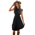 thumbnail image 1 of Kcodviy Robe Rockabilly Unie Courte Fracks pour Filles Robes pour Enfants Fête Rétro Robe en Tulle pour Bébé Petite Vêtements Vintage Manche Évasée 712Y Robes Filles Robe Fille Sans Manches Volants Robes Filles, 1 of 9