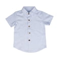 thumbnail image 2 of Chemisier et Chemise à Manches Courtes Col Rabattu, Chemises pour Enfants Manches Courtes Graphique Chemise Fine Unie Décontractée pour Garçon de 3-11 Ans Chemise à Manches Courtes pour Enfants, 2 of 3