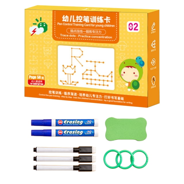 Yellow Pen Control Training Book Rewritable Paper For Kindergarten Early Education Handwriting Practice Calligraphy Skill Development Size 5.51X8.26 Inches Weight 0.84 Lbs