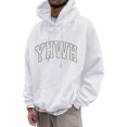 thumbnail image 4 of MIASHUI Men's Basic Pullover Hoodie with Front Pocket and Adjustable Drawstring, Comfortable Casual Wear for Everyday Use White,L, 4 of 4