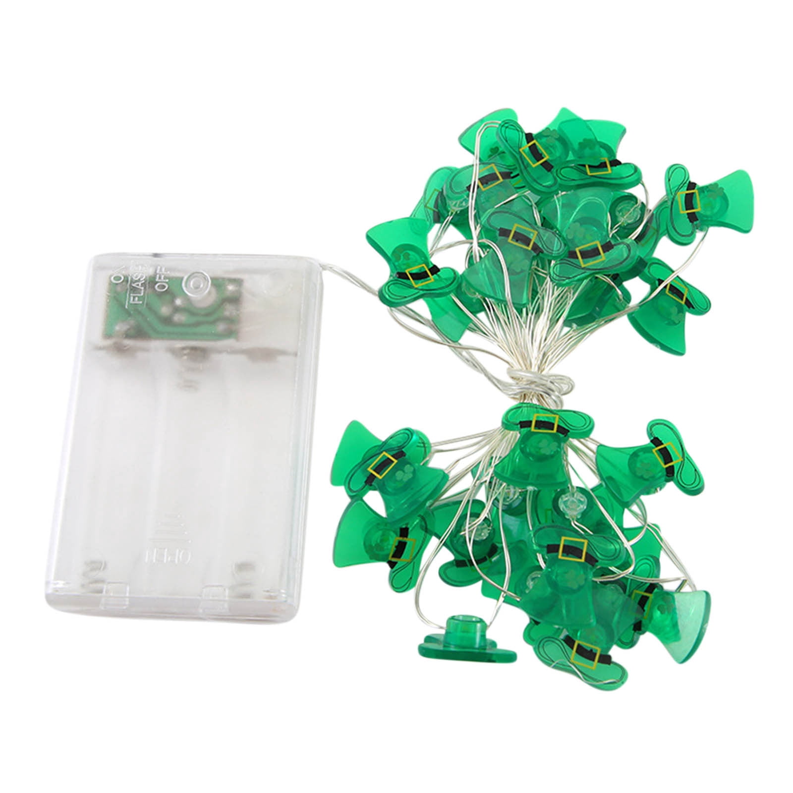 TopLLC Solar Lights Outdoor St. Patrick's Day Decorations Lights Leprechaun Hat Gold Coin String Light Green Yellow Light Battery Operated Waterproof Solar Garden Lights