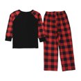 thumbnail image 2 of Kmbangi Christmas Family Pajamas Set, Plaid Letter Print Tops+Pants/Romper, 2 of 8