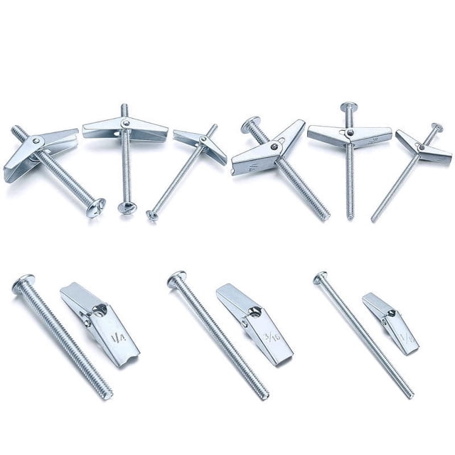 24 Pc Switchs Bolts And Wing Nut Kit For Drywalls Fixed Lights Bookshelfs Sink