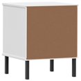 thumbnail image 5 of vidaXL Bedside Cabinet with Metal Legs White Solid Wood Pine OSLO, 5 of 5