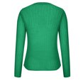 thumbnail image 4 of Birdeem Womens Solid Color Long-Sleeved Pitted Round Neck Breathable Knitted Hollow Blouse Sweater, 4 of 6