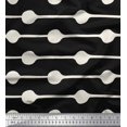 thumbnail image 1 of Soimoi Black Poly Georgette Fabric Dot & Stripe Print Sewing Fabric Yard 52 Inch Wide, 1 of 5