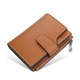 thumbnail image 2 of pitrice Fashion Women Wallets Solid Color PU Short Design Card Holder Zipper Hasp Purse Simple Style Handbag Coin Keys Bag Brown, 2 of 9