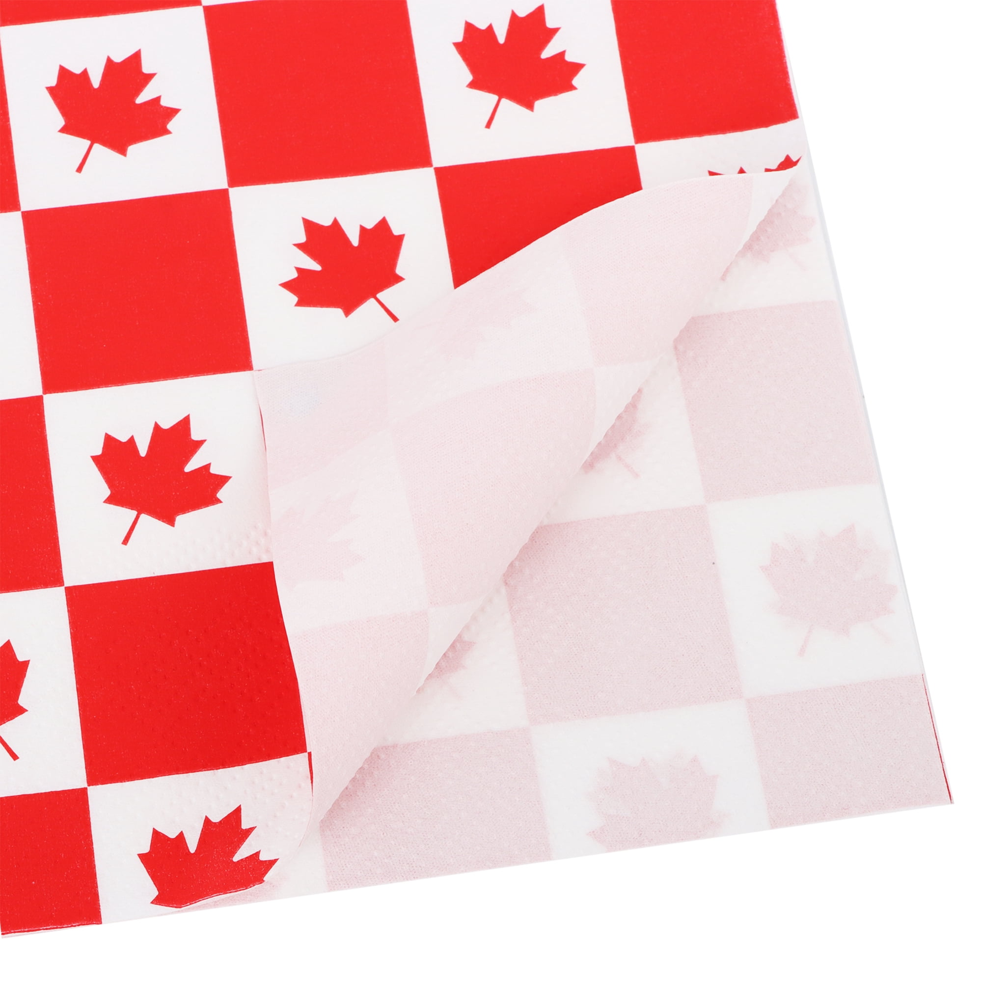 Way to Celebrate! Serviettes de table en papier feuilles d'érable rouge, 6,5 pouces, 18 ct