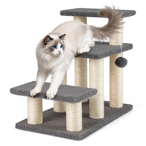 Gymax 2-in-1 Tour de l'arbre de chat Étapes pour animaux de compagnie avec des poteaux de scratch