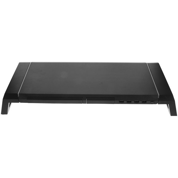 WHAMVOX Lot de 1 Support d'Écran au Design Simple pour Bureaux 21.7x7.9x3 Inches en Plastique Noir avec Technologie USB