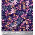 thumbnail image 1 of Soimoi Modal Satin Fabric & Orchids Floral Printed Fabric 1 Yard 42 Inch Wide, 1 of 3