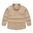 thumbnail image 2 of Toddler Shirt Jacket Solid Color Long Sleeve Lapel Button Jacket Kids Boys Girls Shirts Coats Fall Tops, 2 of 9